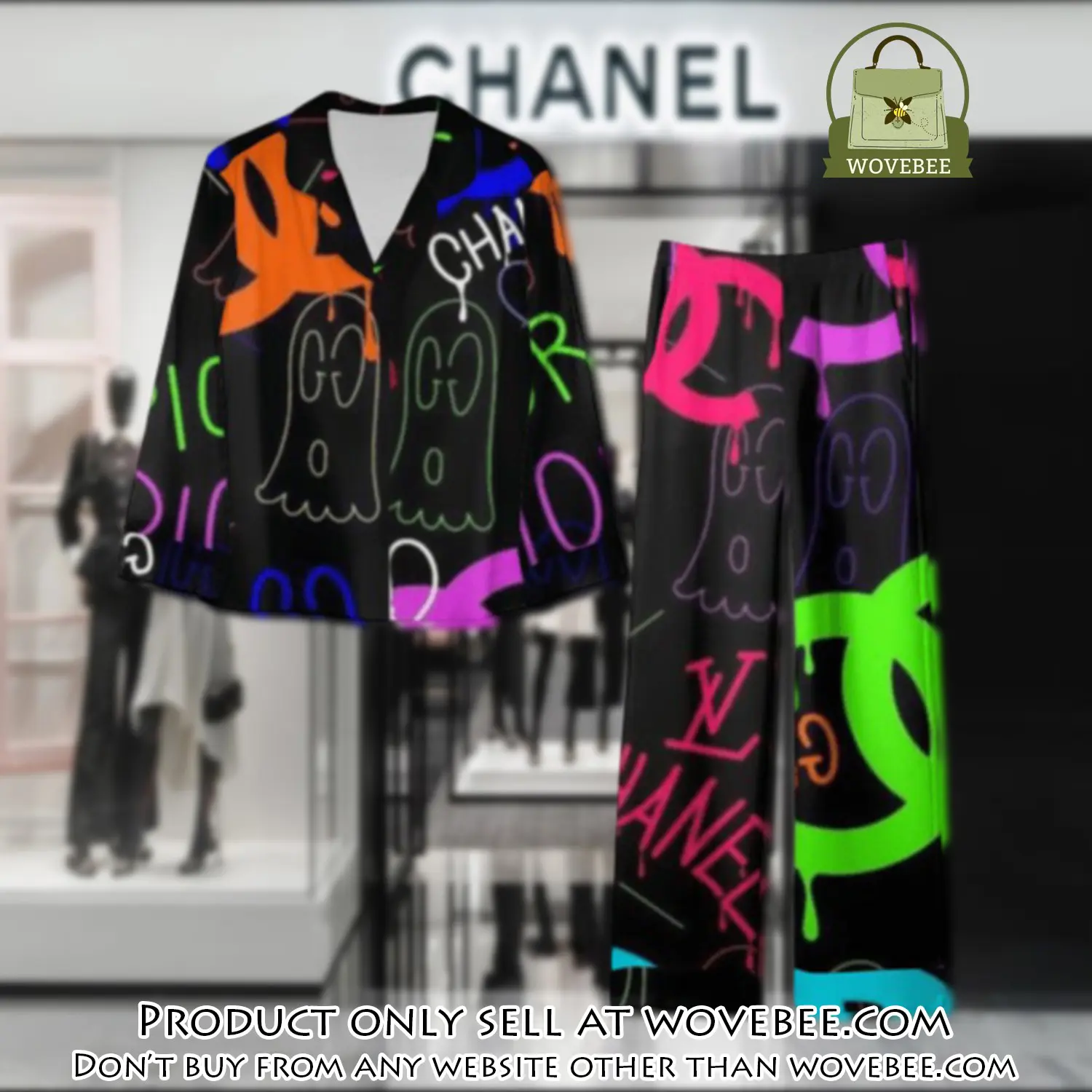 Trending luxury chanel satin pajama set pjs1043 wvb1405166